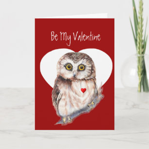 Wees mijn Valentijn Owl love you Forever Cute Bird Feestdagen Kaart