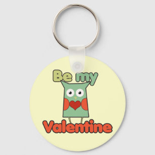 Wees mijn Valentijn Owl Sleutelhanger