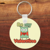 Wees mijn Valentijn Owl Sleutelhanger (Voorkant)
