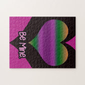 Wees mijn Valentijn Paars hart Legpuzzel (Horizontaal)