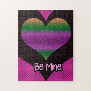 Wees mijn Valentijn Paars hart Legpuzzel