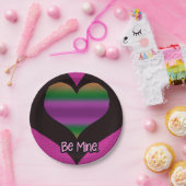Wees mijn Valentijn Paars hart Papieren Bordje (Feest)