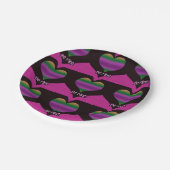 Wees mijn Valentijn Paars hart Papieren Bordje (Gekanteld)