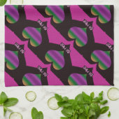 Wees mijn Valentijn Paars hart Theedoek (Gevouwen)