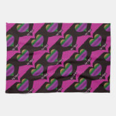 Wees mijn Valentijn Paars hart Theedoek (Horizontaal)