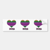 Wees mijn Valentijn Paars Stripe Heart Bumpersticker (Voorkant)