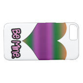 Wees mijn Valentijn Paars Stripe Heart Case-Mate iPhone Case (Achterkant (Horizontaal))