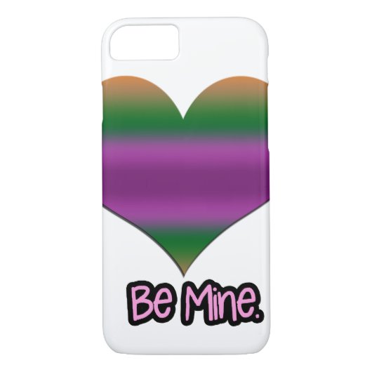 Wees mijn Valentijn Paars Stripe Heart Case-Mate iPhone Case (Achterkant)