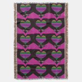 Wees mijn Valentijn Paars Stripe Heart Deken (Voorkant Verticaal)