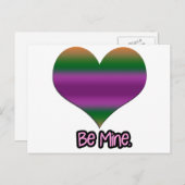 Wees mijn Valentijn Paars Stripe Heart Feestdagenkaart (Voorkant / Achterkant)