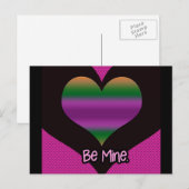 Wees mijn Valentijn Paars Stripe Heart Feestdagenkaart (Voorkant / Achterkant)