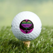 Wees mijn Valentijn Paars Stripe Heart Golfballen (Insitu Shirt)
