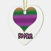 Wees mijn Valentijn Paars Stripe Heart Keramisch Ornament (Links)