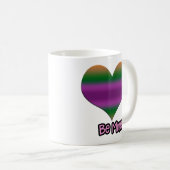 Wees mijn Valentijn Paars Stripe Heart Koffiemok (Voorkant rechts)
