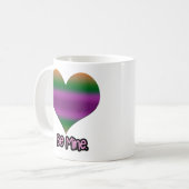 Wees mijn Valentijn Paars Stripe Heart Koffiemok (Voorkant links)