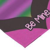 Wees mijn Valentijn Paars Stripe Heart Korte Tafelloper (Hoek)