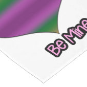 Wees mijn Valentijn Paars Stripe Heart Korte Tafelloper (Hoek)