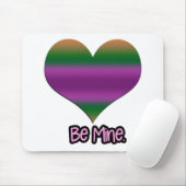 Wees mijn Valentijn Paars Stripe Heart Muismat (Met muis)