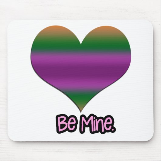 Wees mijn Valentijn Paars Stripe Heart Muismat (Voorkant)