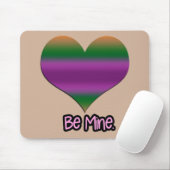 Wees mijn Valentijn Paars Stripe Heart Muismat (Met muis)