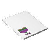 Wees mijn Valentijn Paars Stripe Heart Notitieblok (Schuin)