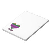 Wees mijn Valentijn Paars Stripe Heart Notitieblok (Linkerzijde)