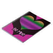 Wees mijn Valentijn Paars Stripe Heart Notitieboek (Linkerzijde)