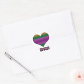 Wees mijn Valentijn Paars Stripe Heart Ronde Sticker (Envelop)