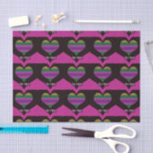 Wees mijn Valentijn Paars Stripe Heart Tissuepapier (Craft)