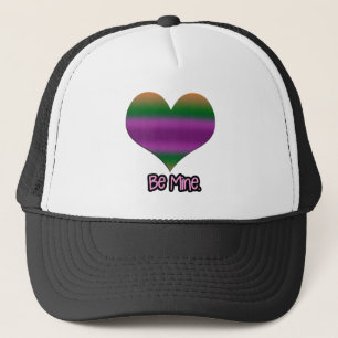 Wees mijn Valentijn Paars Stripe Heart Trucker Pet
