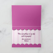 Wees mijn Valentijn ~ Paarse Stripe Wenskaart Feestdagen Kaart (Binnen)