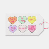 Wees mijn Valentijn Pastel Snoep Conversity Hearts Cadeaulabel (Voorkant (Horizontaal))
