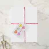 Wees mijn Valentijn Pastel Snoep Conversity Hearts Cadeaulabel (Met Touw)