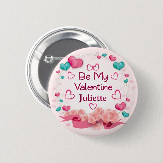 Wees mijn Valentijn, persoonlijke Button (Voorkant /achterkant)