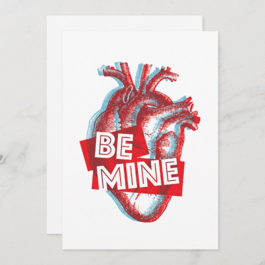 Wees mijn Valentijn platte Kaart (Voorkant / Achterkant)