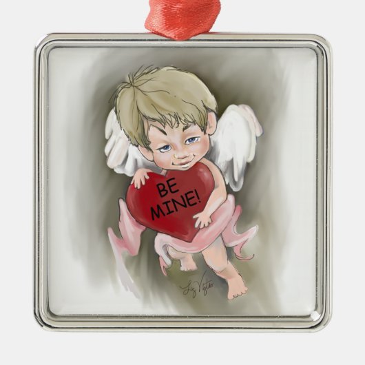 Wees mijn Valentijn Premium Square Ornament (Voorkant)