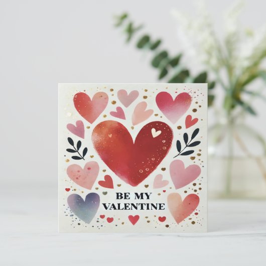 Wees mijn Valentijn Print Design Kaart (Staand voorkant)