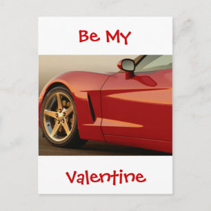 Wees mijn Valentijn Red Corvette Feestdagenkaart