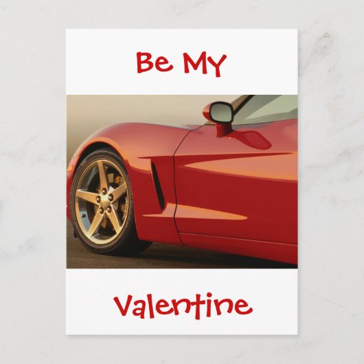 Wees mijn Valentijn Red Corvette Feestdagenkaart (Voorkant)