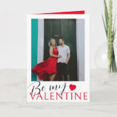 Wees mijn Valentijn Red Heart & Foto Kaart (Voorkant)