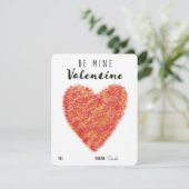 Wees mijn Valentijn Red Heart Illustratie Classroo Feestdagenkaart (Staand voorkant)