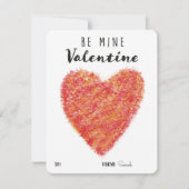 Wees mijn Valentijn Red Heart Illustratie Classroo Feestdagenkaart (Voorkant)