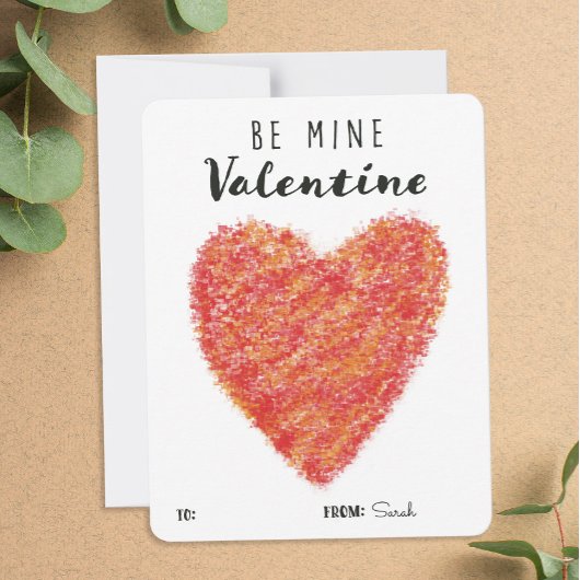 Wees mijn Valentijn Red Heart Illustratie Classroo Feestdagenkaart