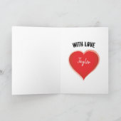 Wees mijn Valentijn Red Heart persoonlijke koffie Kaart (Binnen)