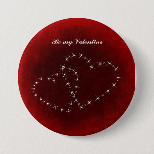 Wees mijn Valentijn Red Hearts Ronde Button 7,6 Cm (Voorkant)