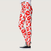 Wees mijn Valentijn Red Lip White Sexy Happy Valen Leggings (Links)