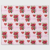 Wees mijn Valentijn Red Roses vakantie Cadeaupapier (Vlak)