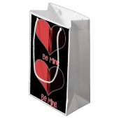 Wees mijn Valentijn Red Stripe Heart Klein Cadeauzakje (Voorkant Gekanteld)