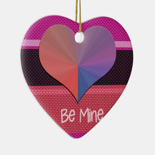 Wees mijn Valentijn reflecterend hart Keramisch Ornament (Rechts)