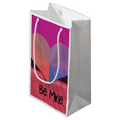 Wees mijn Valentijn reflecterend hart Klein Cadeauzakje (Voorkant Gekanteld)